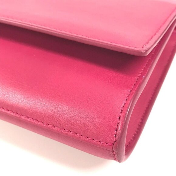 Saint Laurent 311213  Y line Logo flap bag pouch Clutch bag Leather pink/Gold - Picture 3 of 15